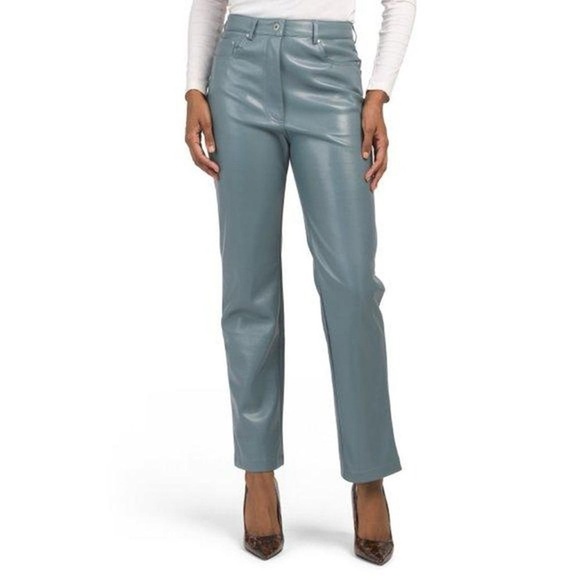 7 For All Mankind Straight Leg High Waisted Vegan Leather Pants size XS - Picture 1 of 13